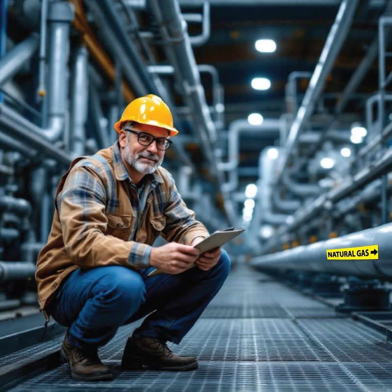 Wrapco (5 Pack) Natural Gas Pipe Labels Stickers with Arrows | Self Sticking 6mil PVC Natural Gas Pipe Markers for Pipes, Inspections, Detector, Regulator Heaters | 8.5 x 2 inch - Image 3